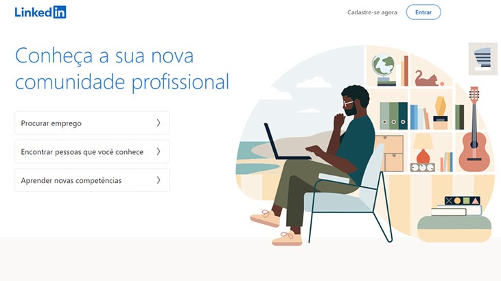 página inicial do linkedin
