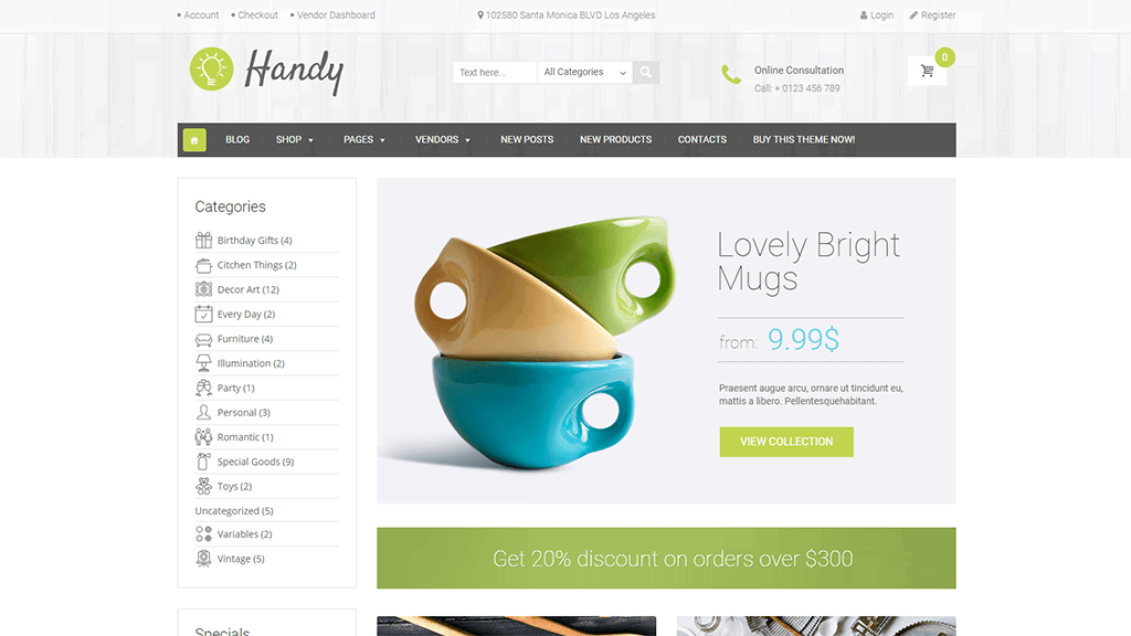 loja virtual wordpress Handy