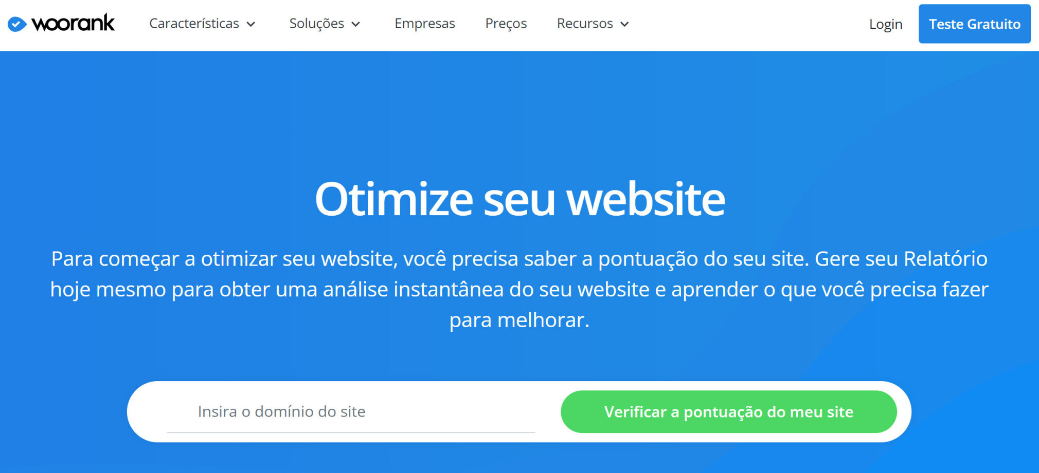 Análise SEO e a Análise de Websites da WooRank SEO Chrome Extension