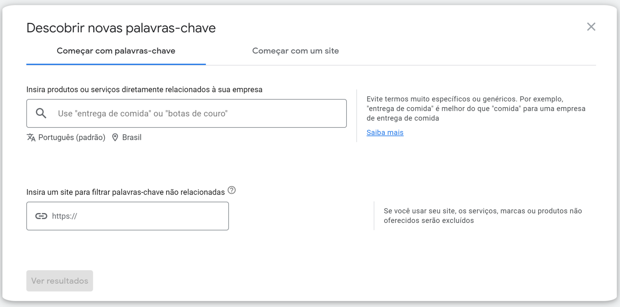 descobrir novas palavras-chave