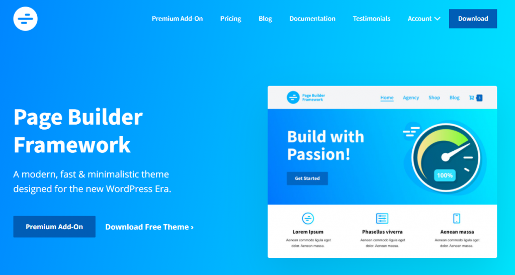 Screenshot do tema Page Builder Framework