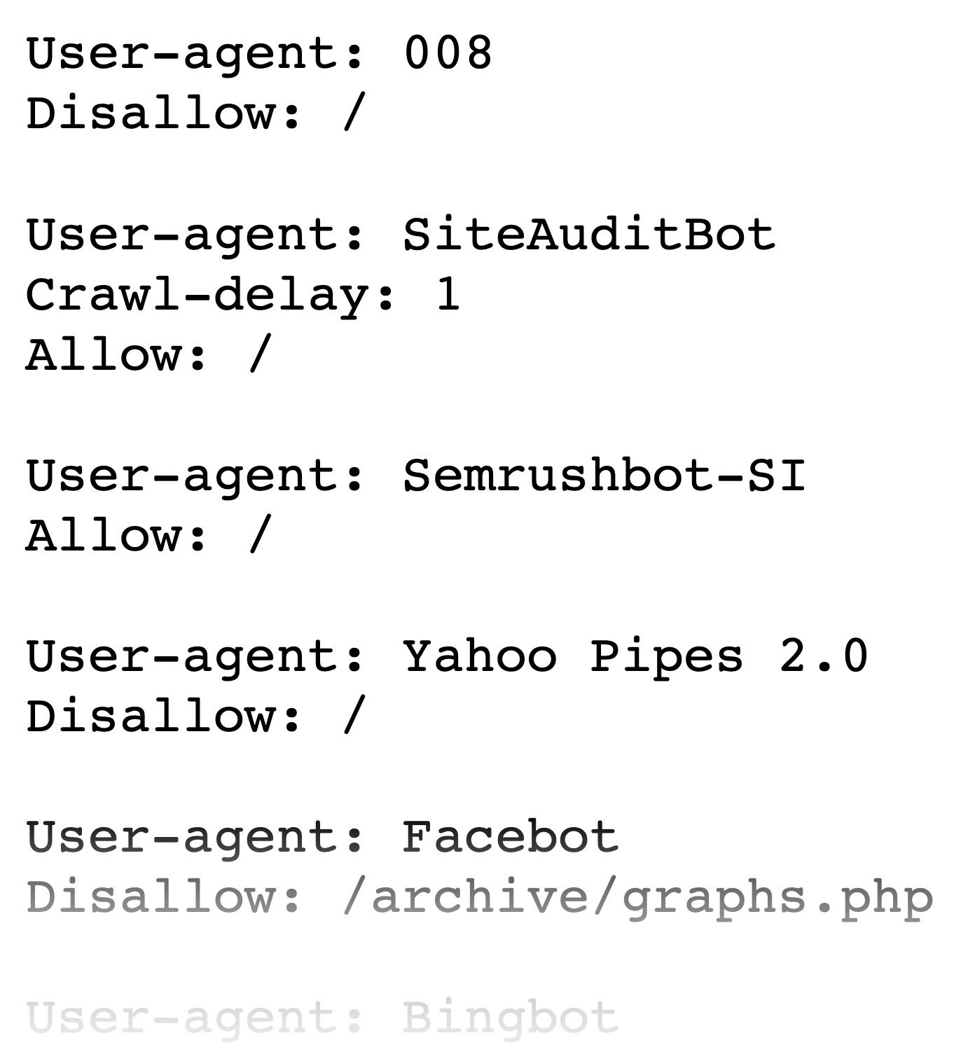 exemplo arquivo robots txt