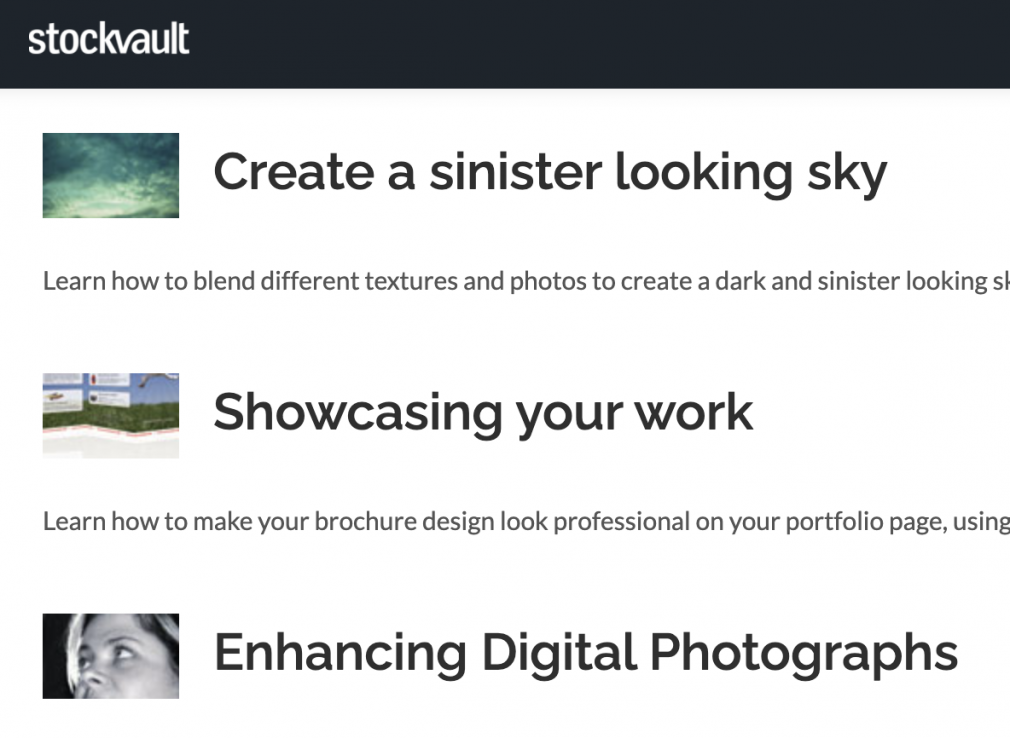 tutoriais de imagens stockvault