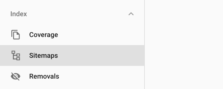 opção sitemaps no google search console