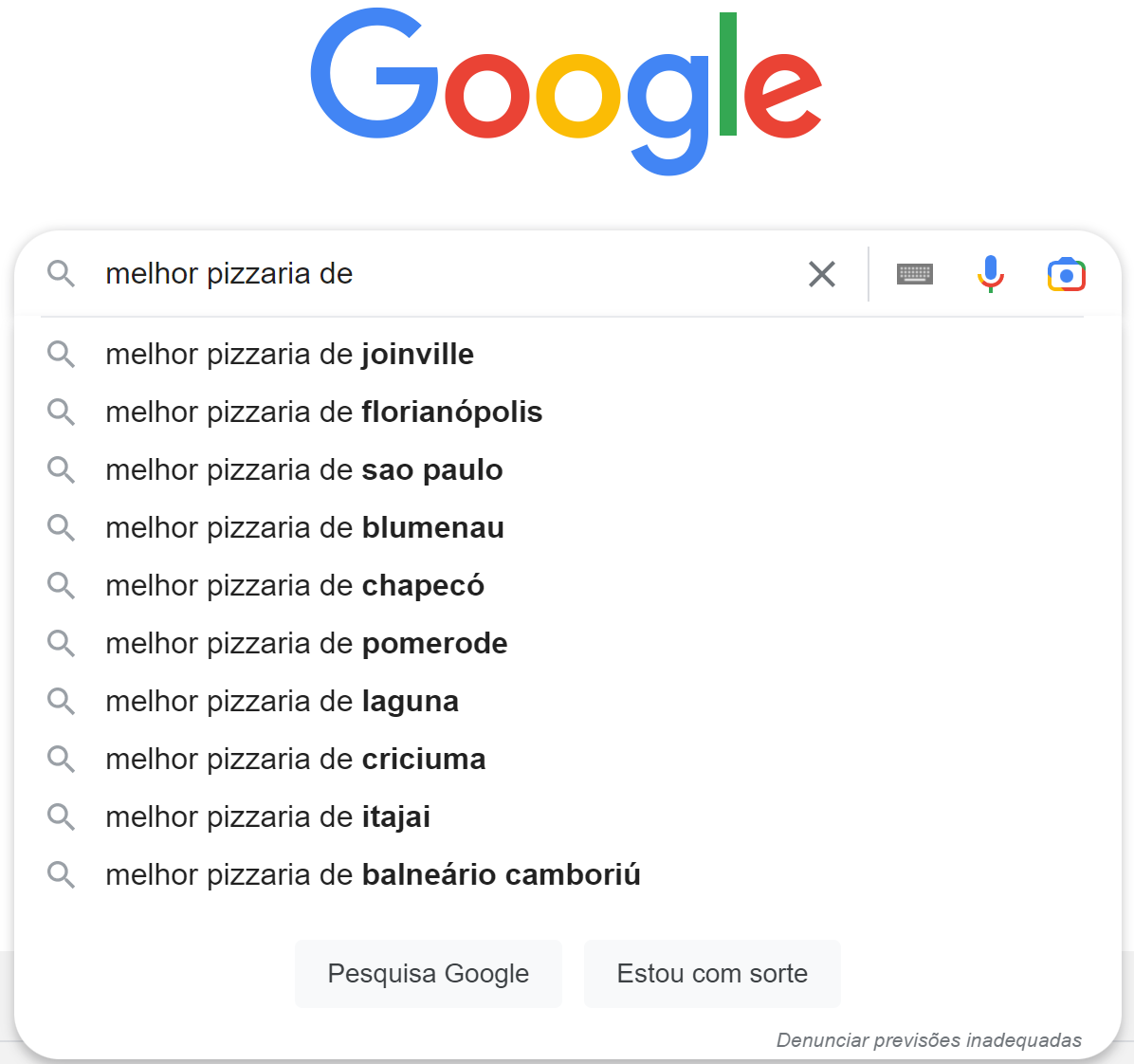 busca localizada pelo google pela proximidade