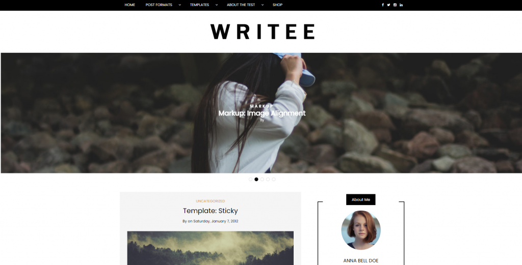 Screenshot do tema Writee