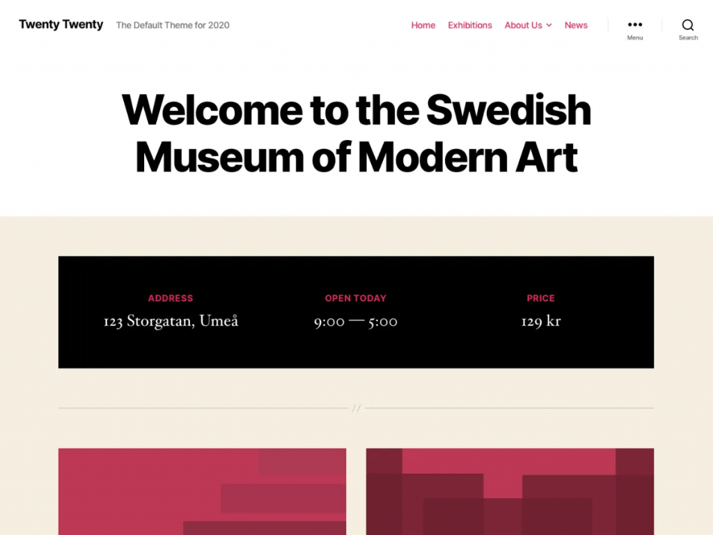 Screenshot do tema wordpress Twenty Twenty