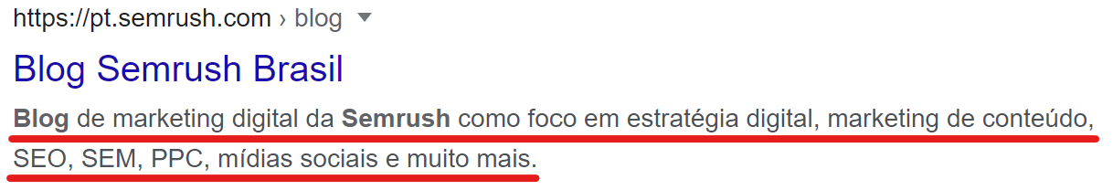 como ranquear no google - exemplo de metadescrição
