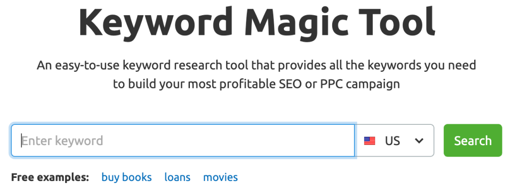 semrush keyword magic tool