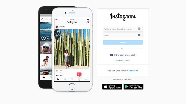 pagina inicial do instagram