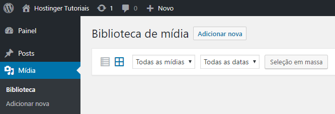 biblioteca de mídia wordpress