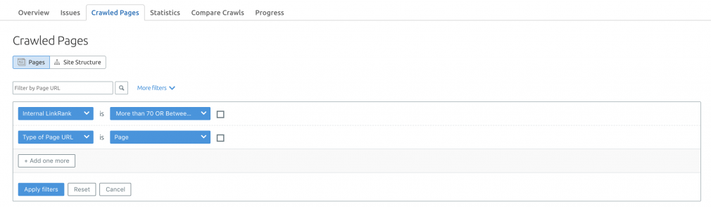 Páginas rastreadas, Semrush