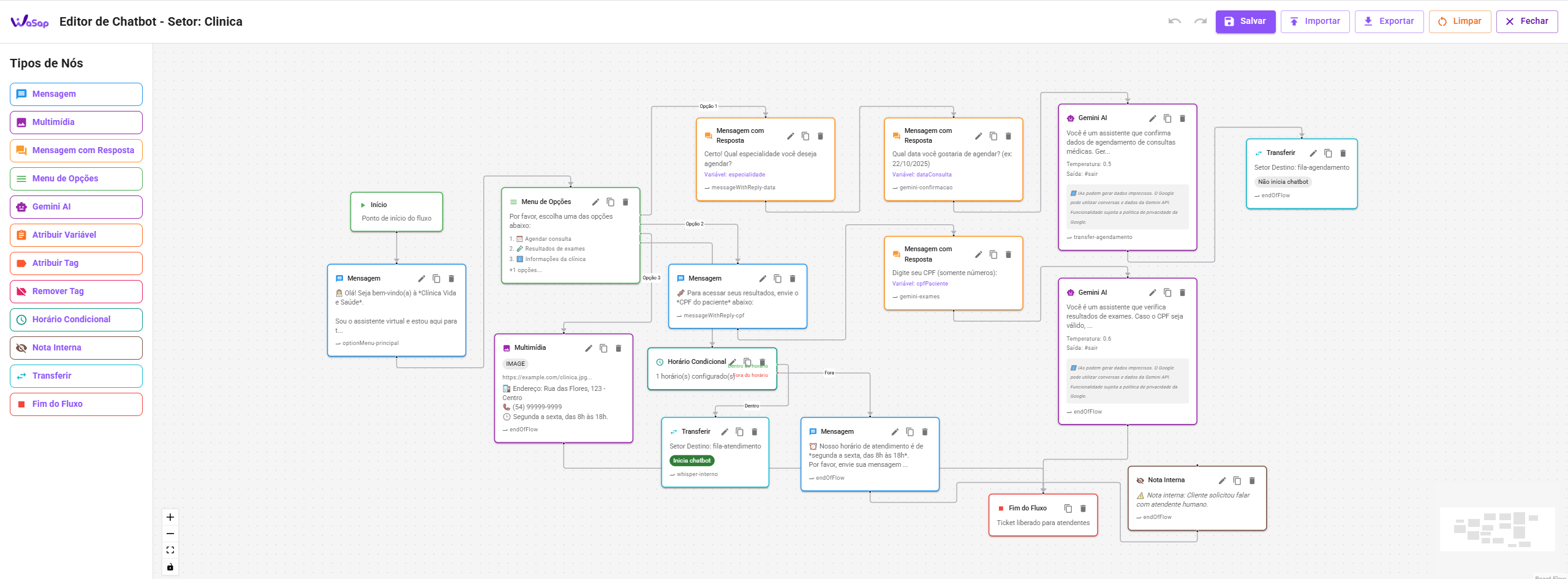 Chatbot com Criador Visual
