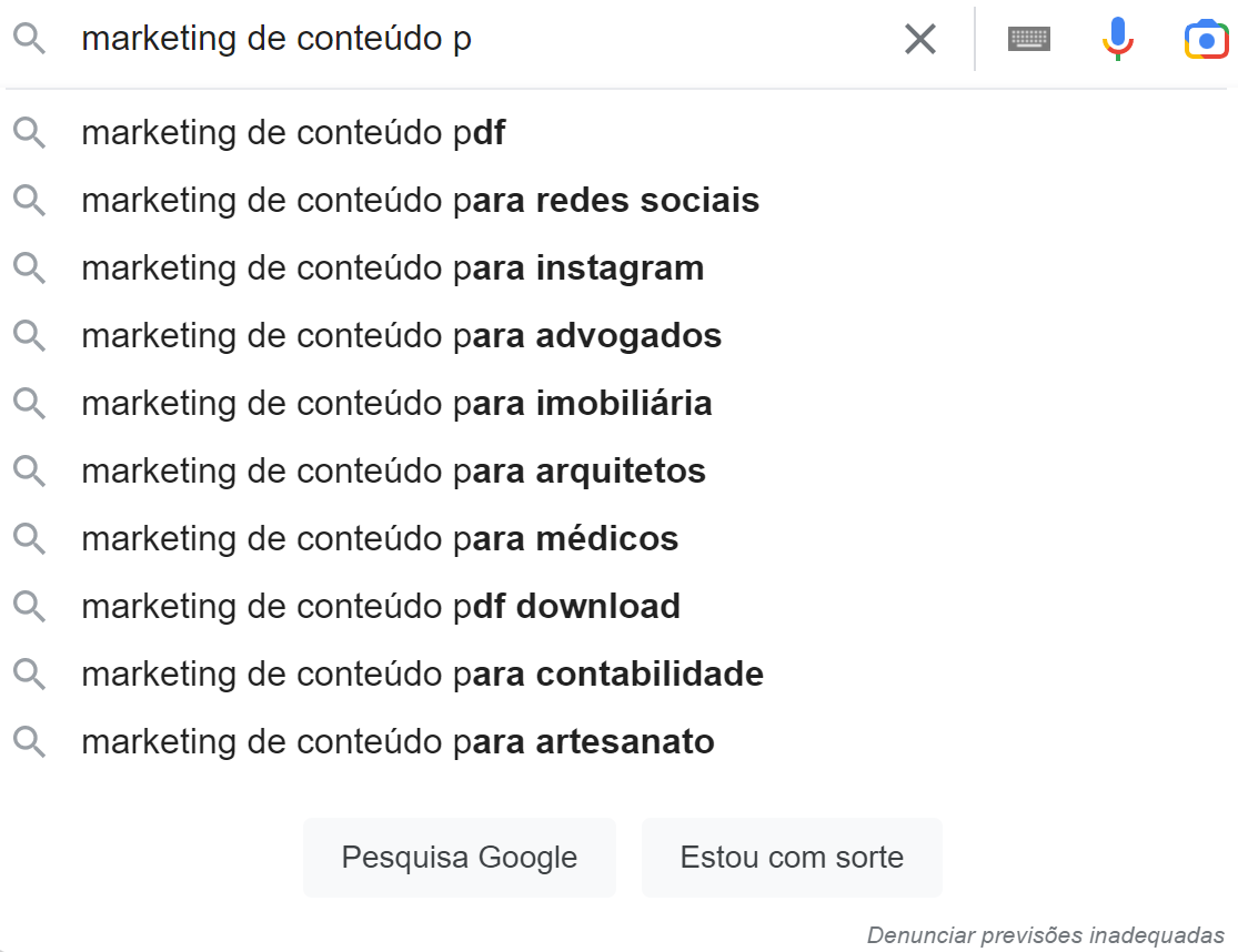 autocompletar do google com letra