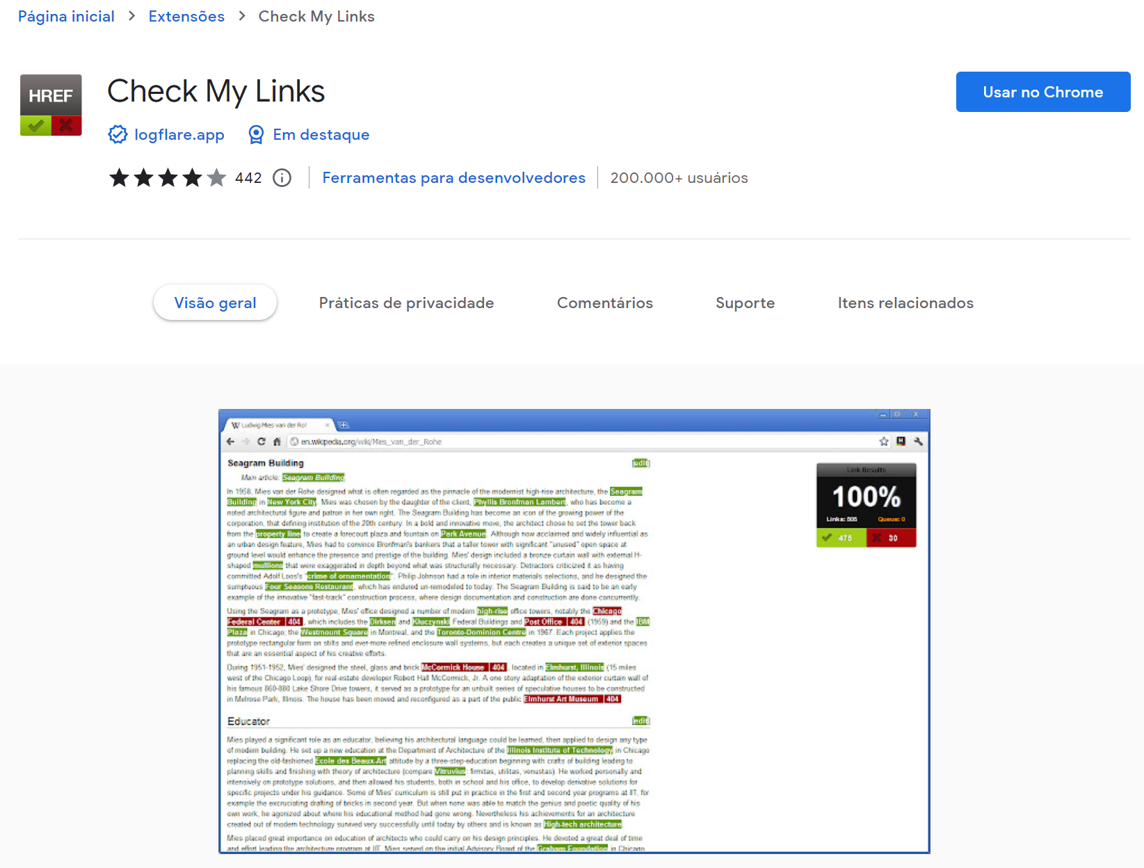 como ranquear no google - extensão check my links