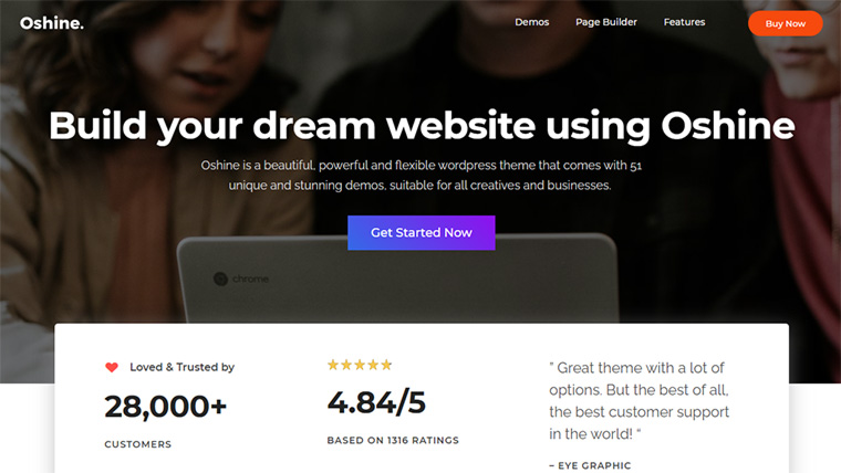 tema para vídeos do wordpress oshine