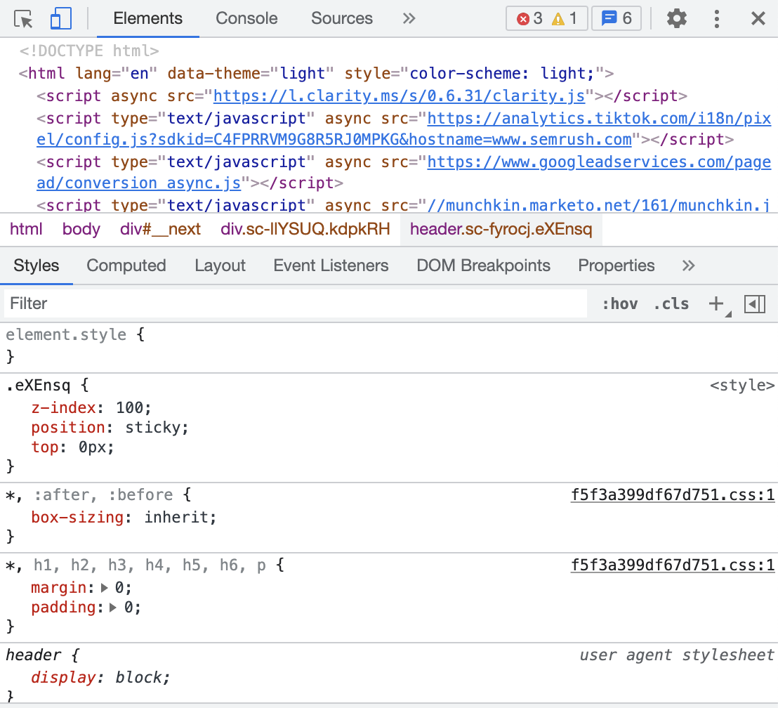 HTML example