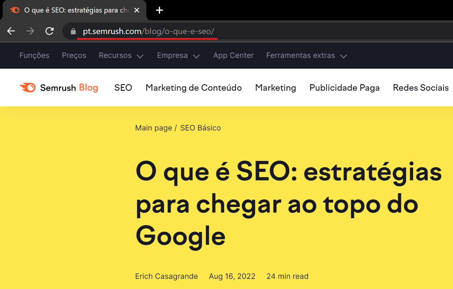 url no navegador