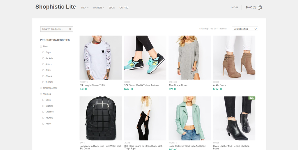pagina inicial da shophistic lite