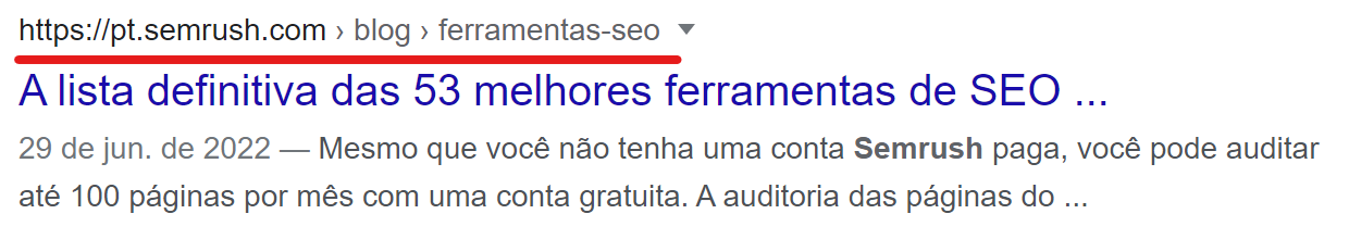 como ranquear no oogle - exemplo url curta