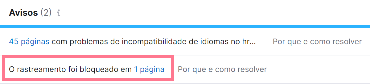 o rastreamento foi bloqueado