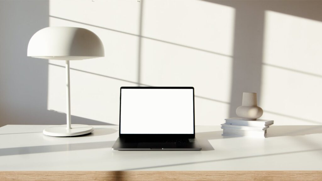 desk laptop notebook office