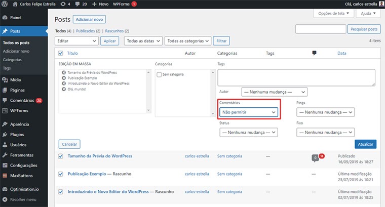 Como desabilitar comentários no Wordpress de 7 jeitos diferentes 10 como desabilitar comentários wordpress para todos os posts