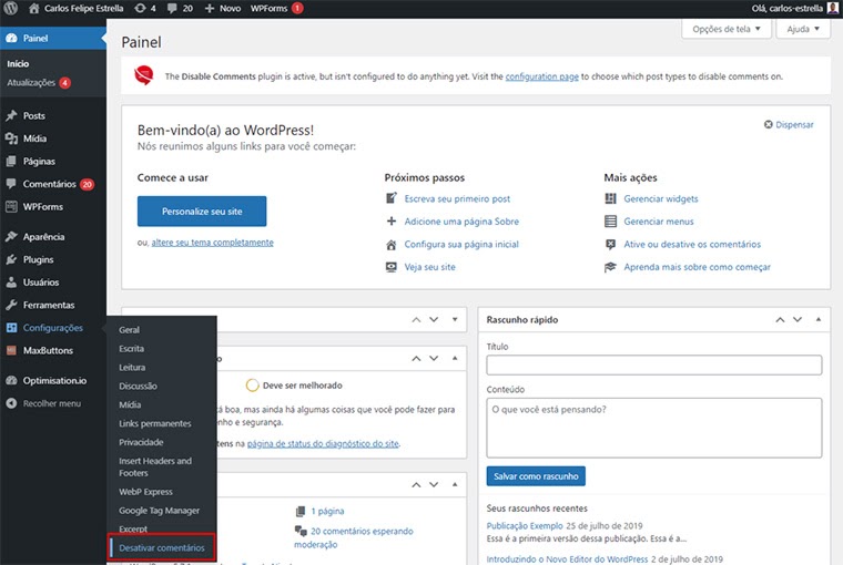 Como desabilitar comentários no Wordpress de 7 jeitos diferentes 17 configurações desativar comentários wordpress