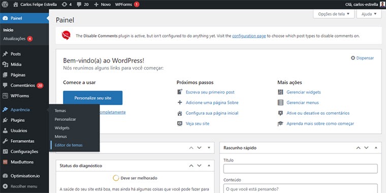 Como desabilitar comentários no Wordpress de 7 jeitos diferentes 20 editor de temas do wordpress