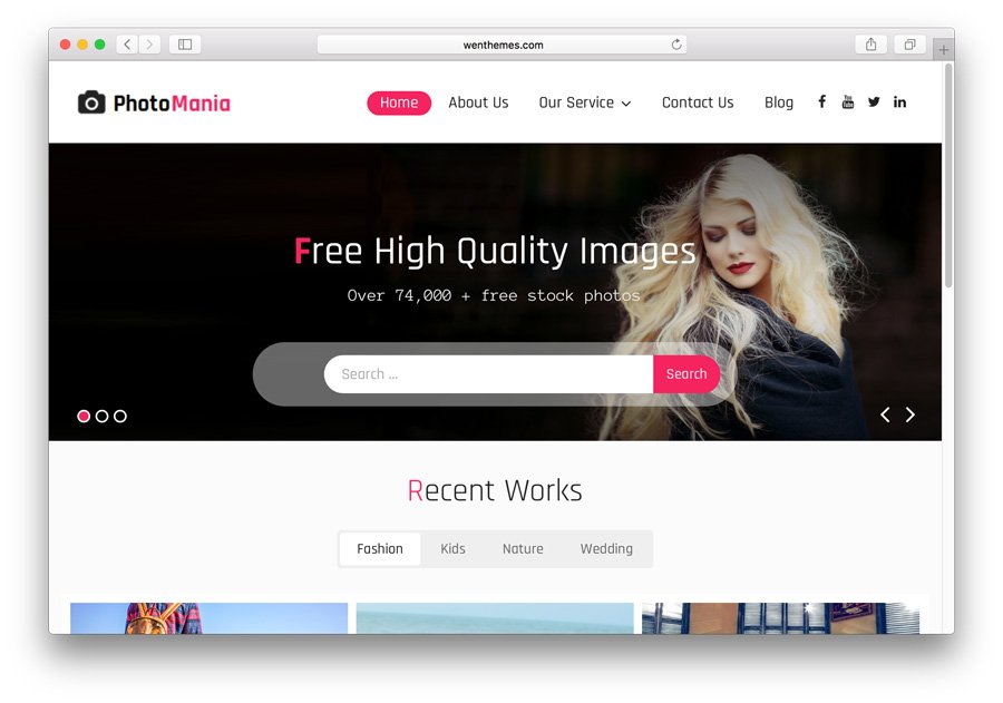 8+ Melhores Temas Grátis e Pagos de Portfolio WordPress em 2021 3 tema para portfólio Photomania