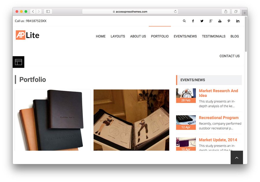 8+ Melhores Temas Grátis e Pagos de Portfolio WordPress em 2021 5 tema AccessPress Lite para WordPress