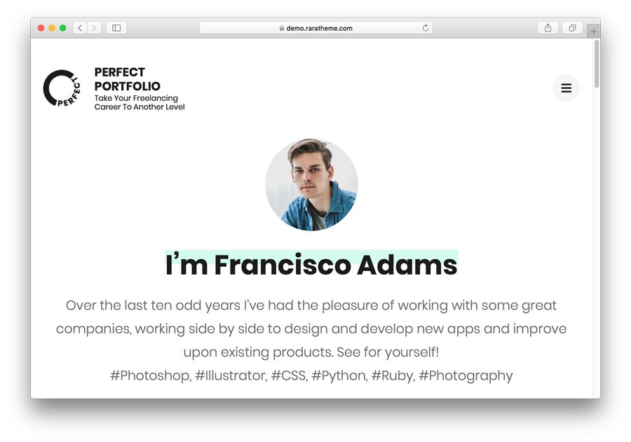 8+ Melhores Temas Grátis e Pagos de Portfolio WordPress em 2021 6 tema Perfect portfólio para usar no site WordPress