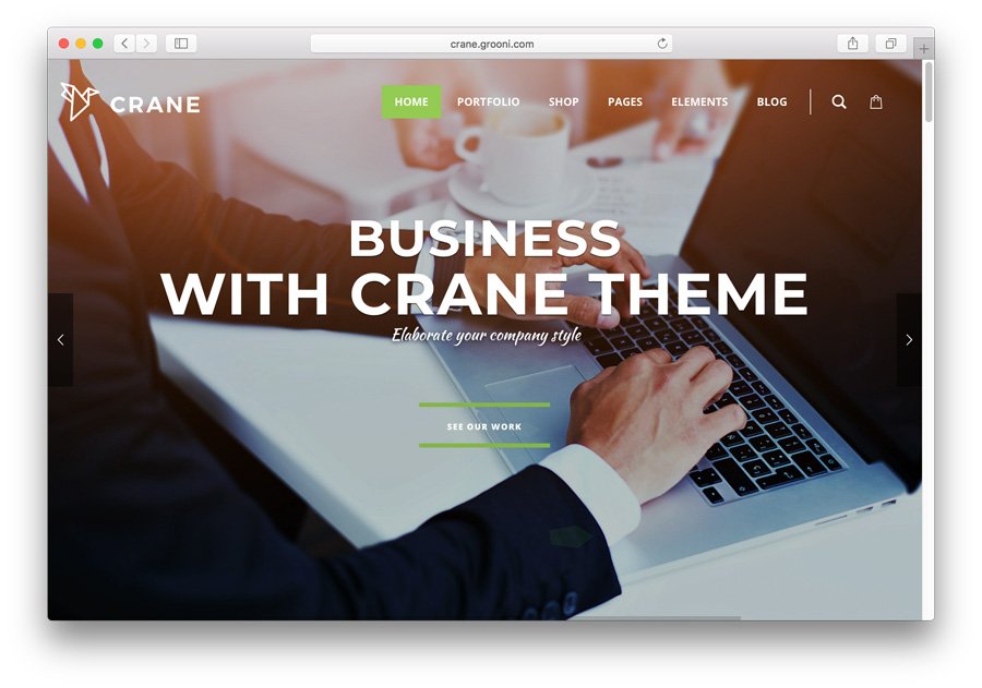 8+ Melhores Temas Grátis e Pagos de Portfolio WordPress em 2021 11 tema Crane para criar portfólio no WordPress