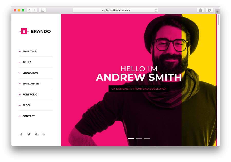 8+ Melhores Temas Grátis e Pagos de Portfolio WordPress em 2021 13 criar portfólio no WordPress com o tema premium Brando