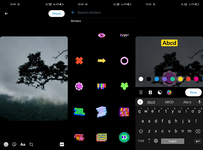 O Twitter adiciona novas opções de aprimoramento visual para imagens e clipes anexados 2 Atualização de edição visual do Twitter