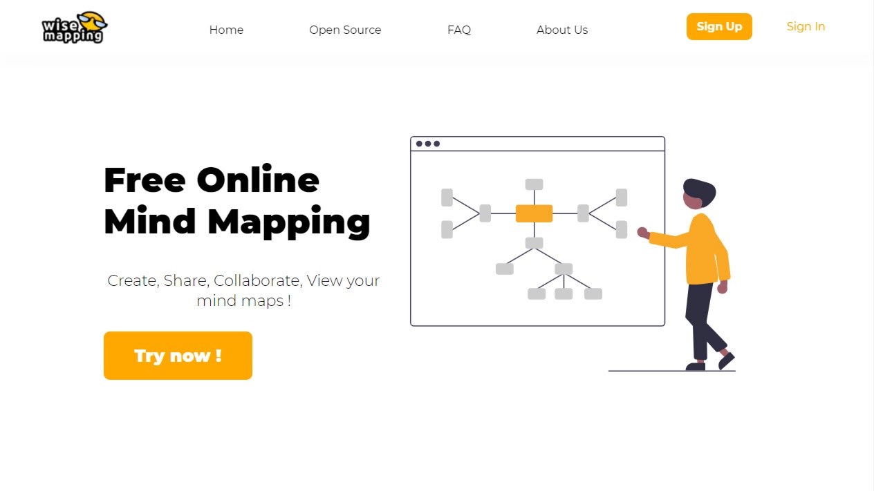 site para brainstorming online wisemapping