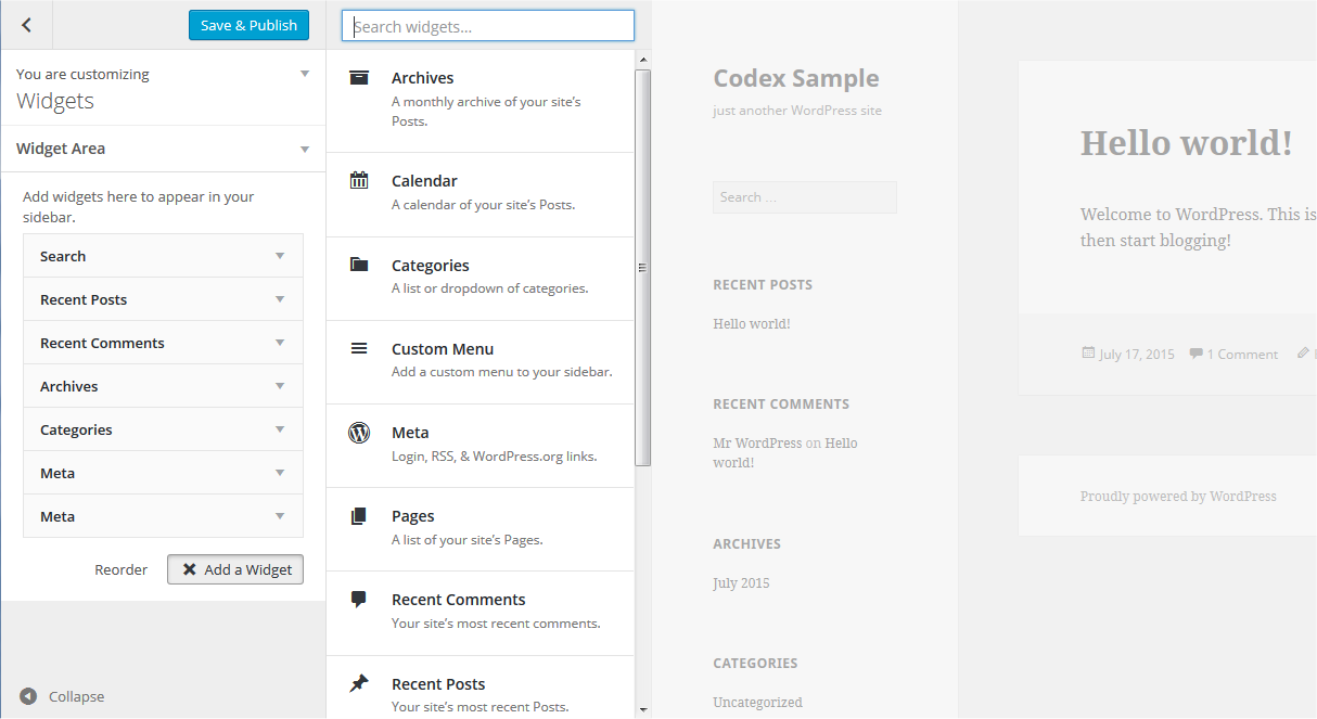 Como ativar a área de Widgets do seu tema Hello Elementor no WordPress