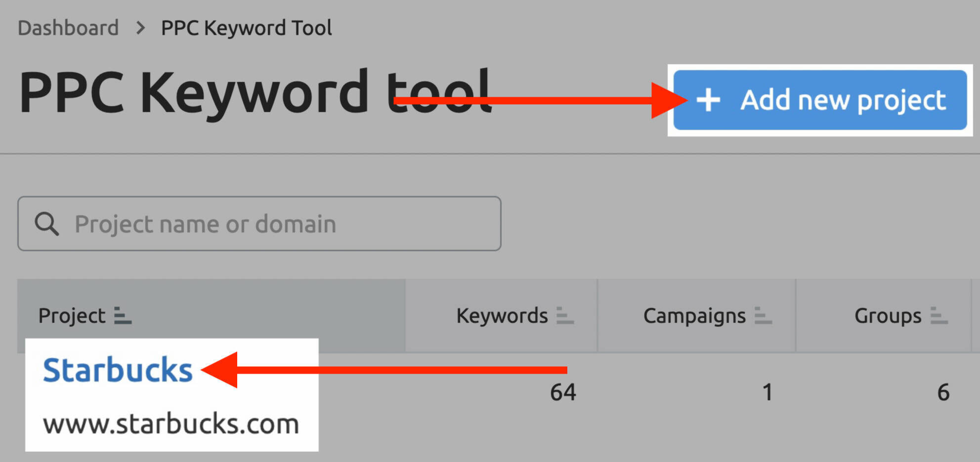 search engine marketing - novo projeto PPC Keyword Tool