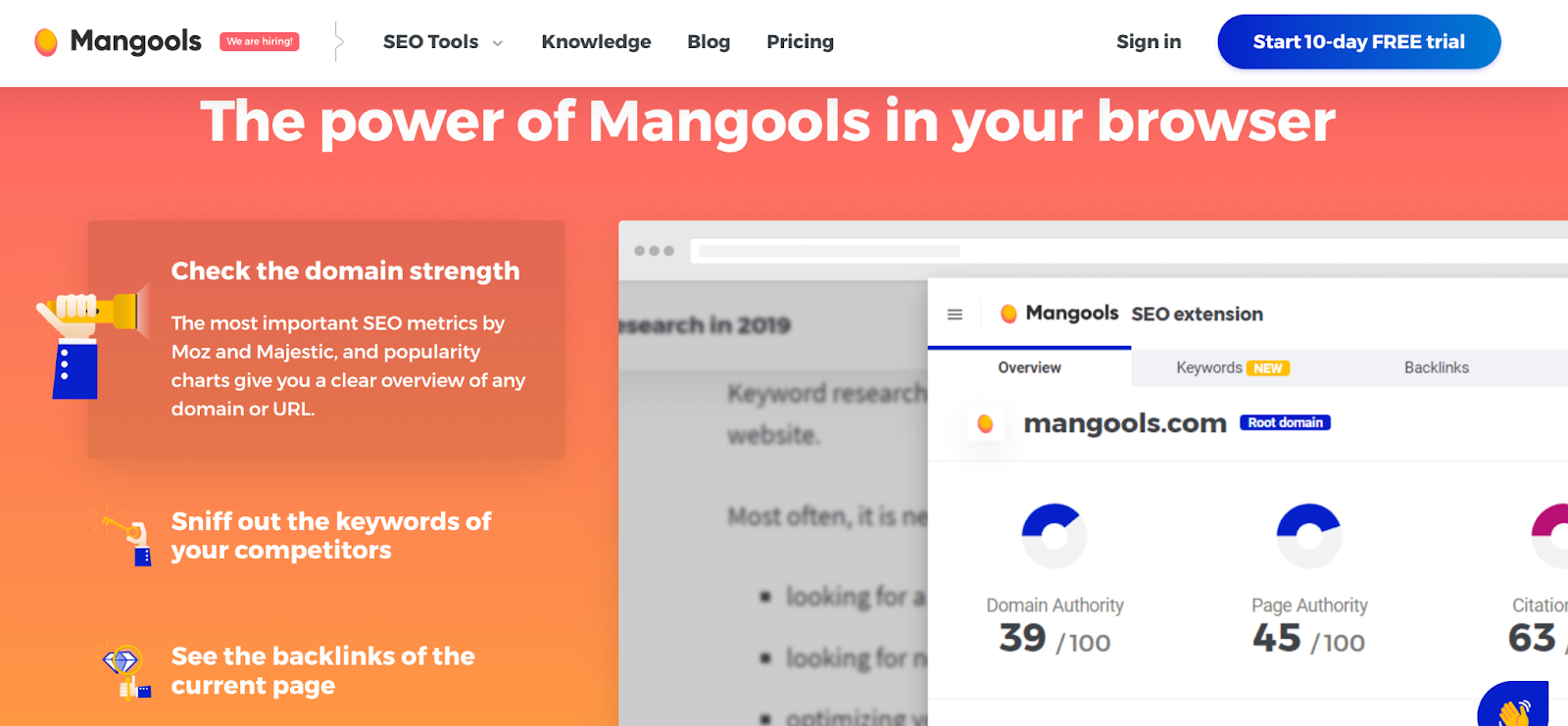 Mangools SEO Chrome Extension
